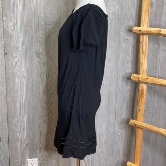 Naked Princess Peasant Rayon Black Eyelet Dress SM - Picture 3 of 6